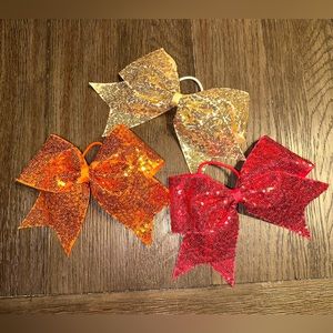NEW Cheer Sequin Bows Large x 3